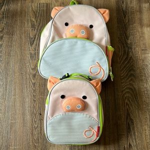 Skip Hop piggy backpack and lunch box.